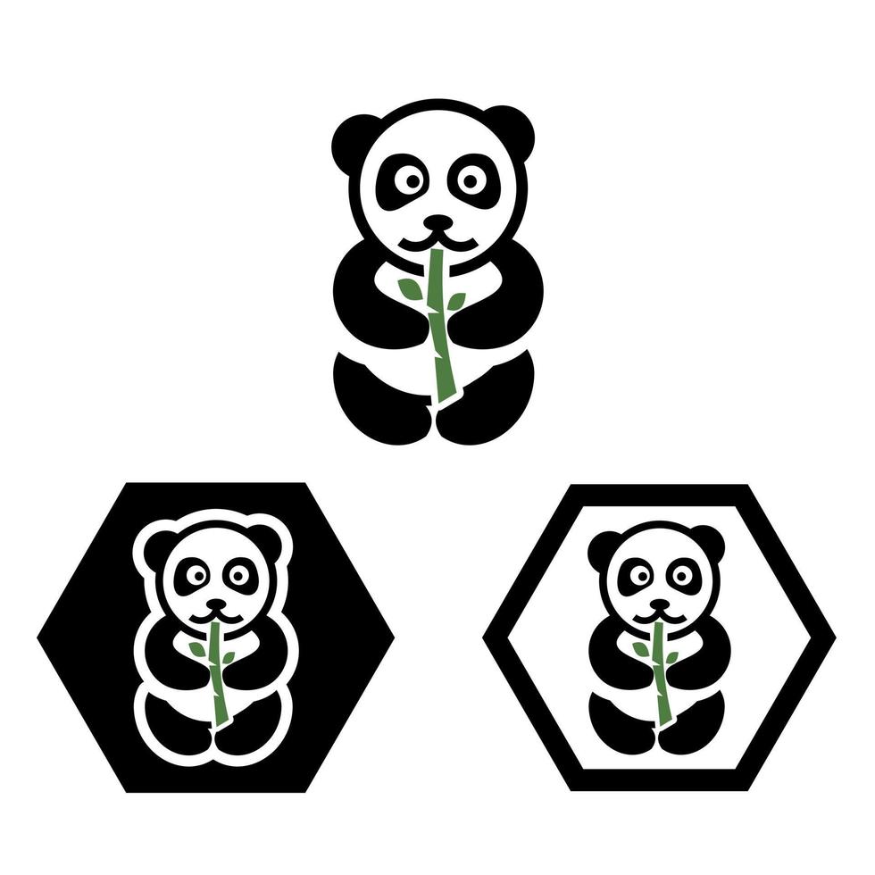 logo de panda mignon vecteur