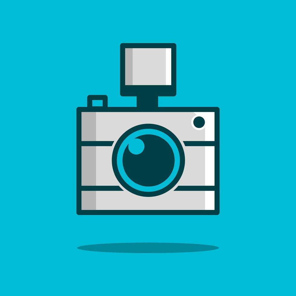 vecteur de conception plate d'icône de caméra. logo coloré avec fond doux. illustration graphique abstraite.