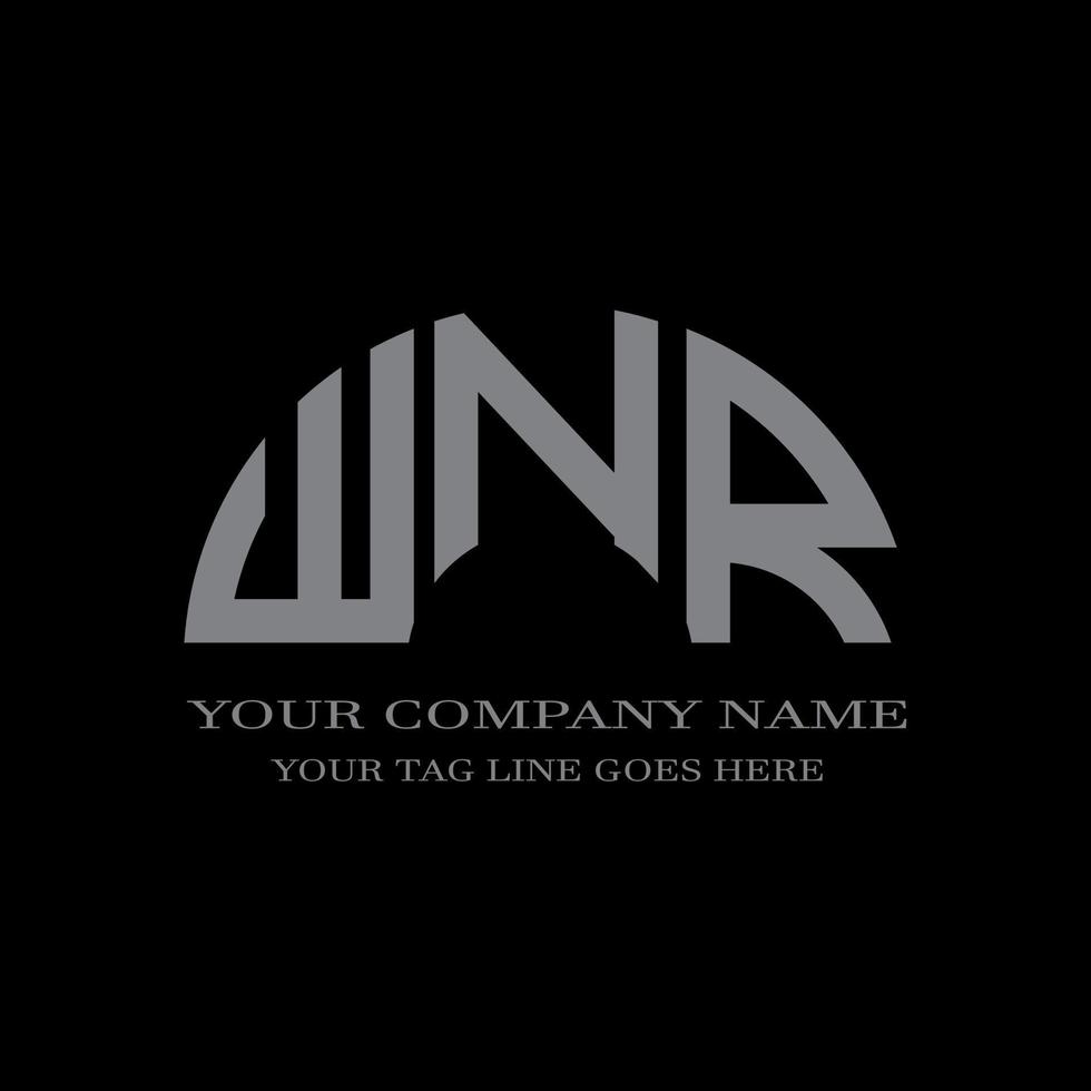 conception créative de logo de lettre wnr avec graphique vectoriel