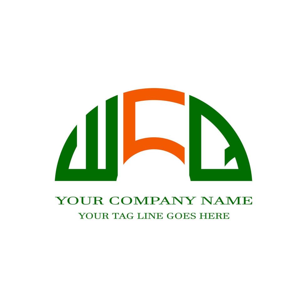 conception créative de logo de lettre wcq avec graphique vectoriel