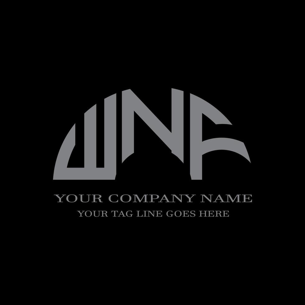 conception créative de logo de lettre wnf avec graphique vectoriel