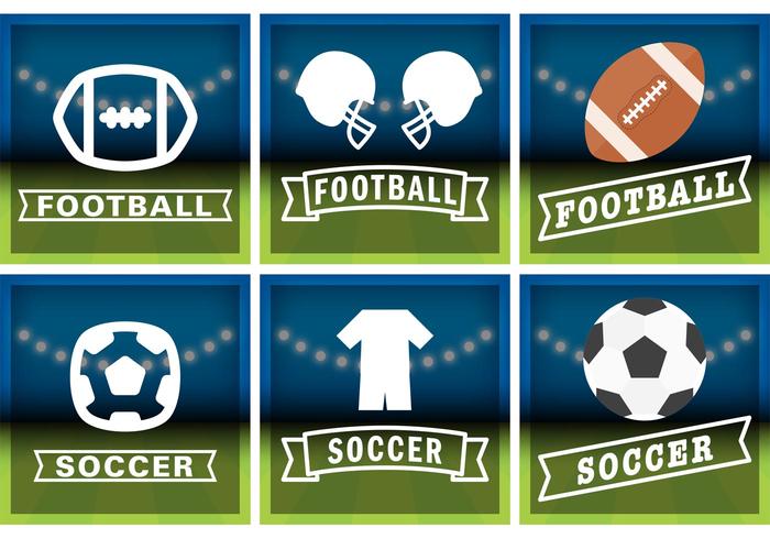 Vecteurs de badge de football et de football vecteur