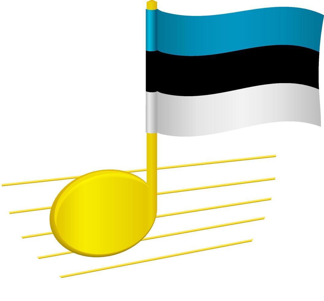 drapeau estonien et note de musique vecteur