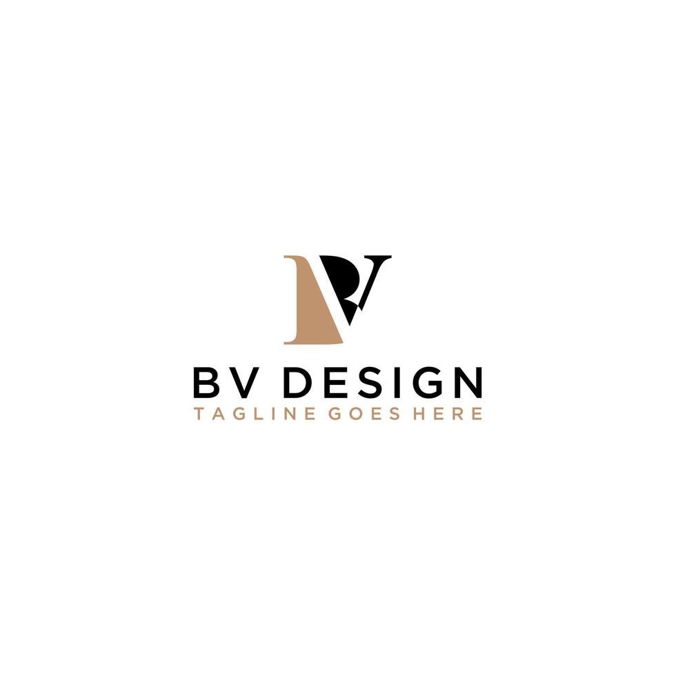 création de signe de logo lettre bv ou vb vecteur