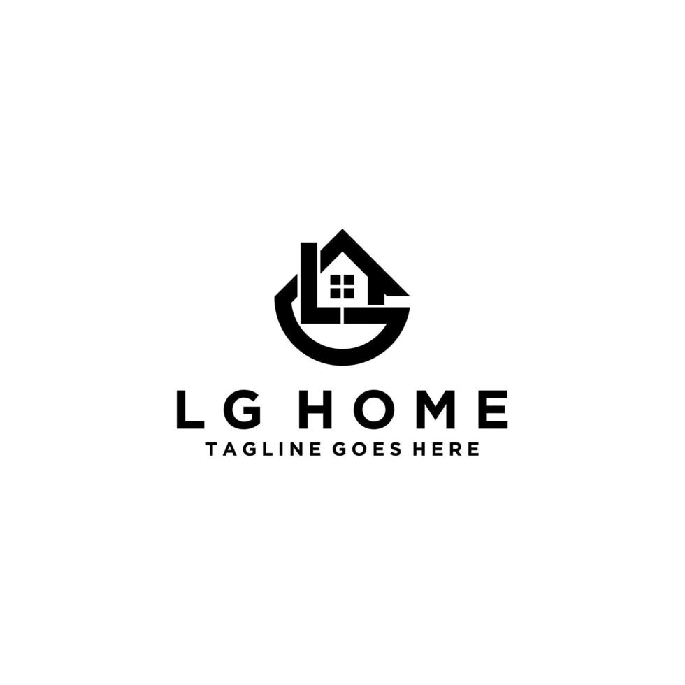 modèle de conception de logo gl, lg home et immobilier vecteur