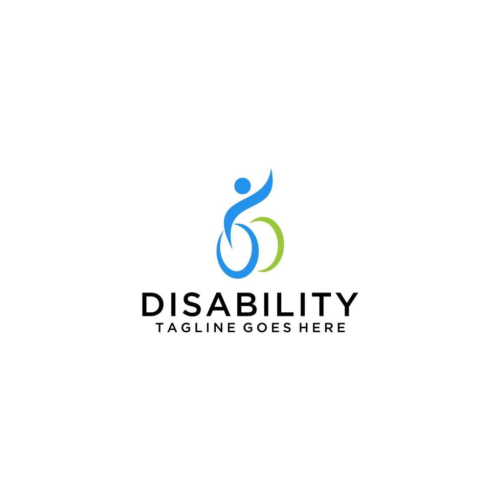 conception de logo de soutien aux personnes handicapées passionnées modernes vecteur