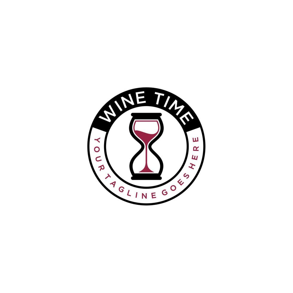 conception de signe de logo d'idée de vin de temps vecteur