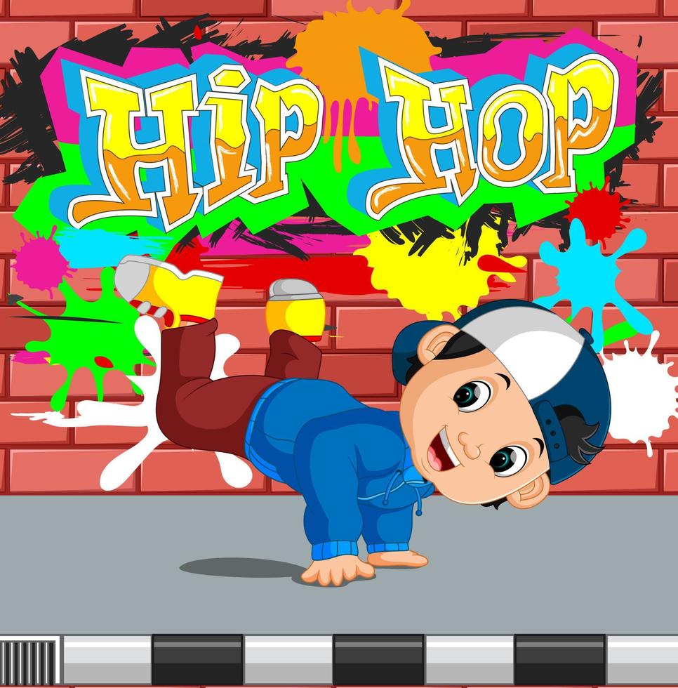 les enfants dansent le hip hop vecteur