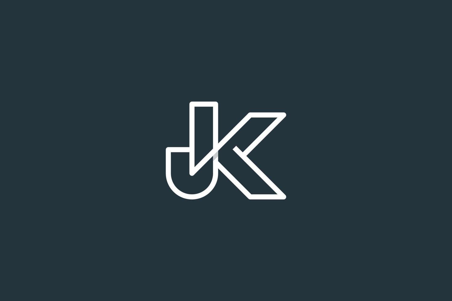 modèle de vecteur de conception de logo lettre initiale jk