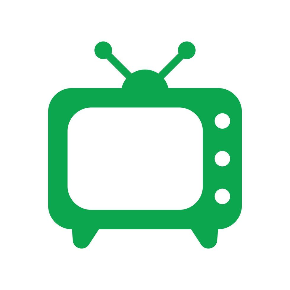 eps10 vecteur vert tv ou télévision icône solide dans un style moderne simple et branché isolé sur fond blanc