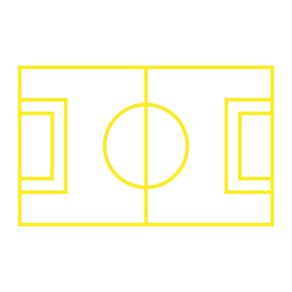 eps10 vecteur jaune terrain de football ou terrain de football icône d'art en ligne dans un style moderne et branché simple isolé sur fond blanc