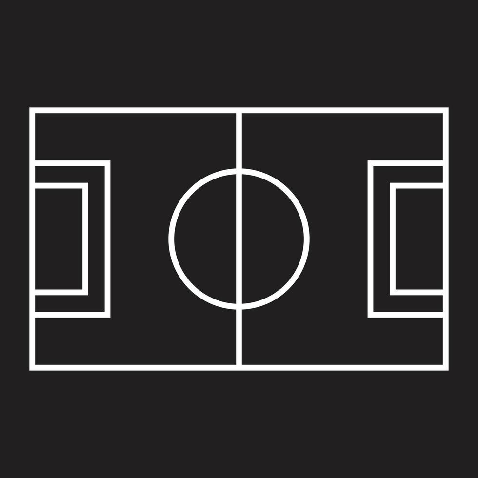 eps10 vecteur blanc terrain de football ou terrain de football icône d'art en ligne dans un style moderne et branché simple isolé sur fond noir