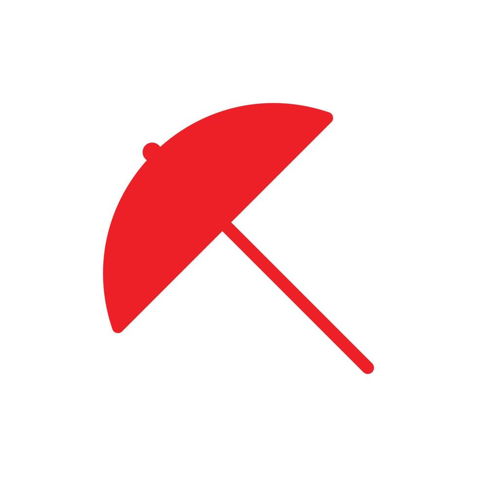 icône de parapluie vecteur rouge eps10 ou logo dans un style moderne simple et branché isolé sur fond blanc