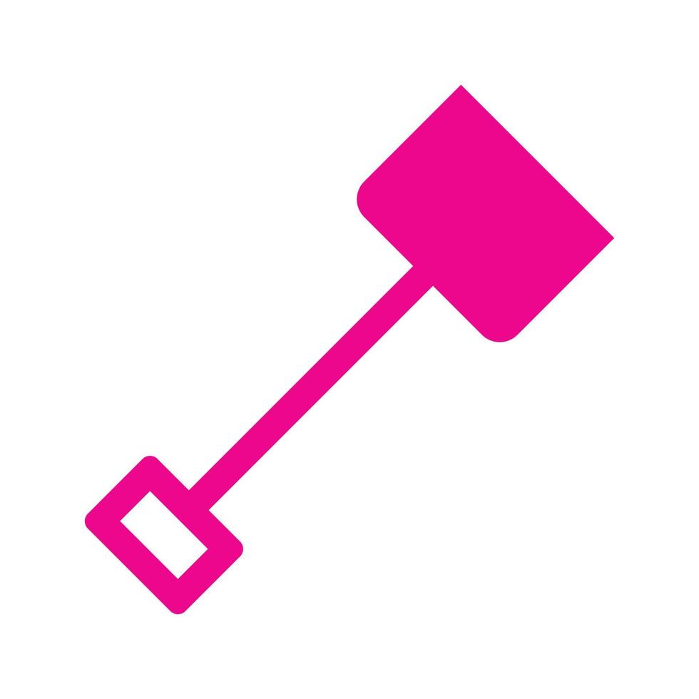 eps10 icône ou logo de pelle de plage vecteur rose dans un style moderne simple et branché isolé sur fond blanc