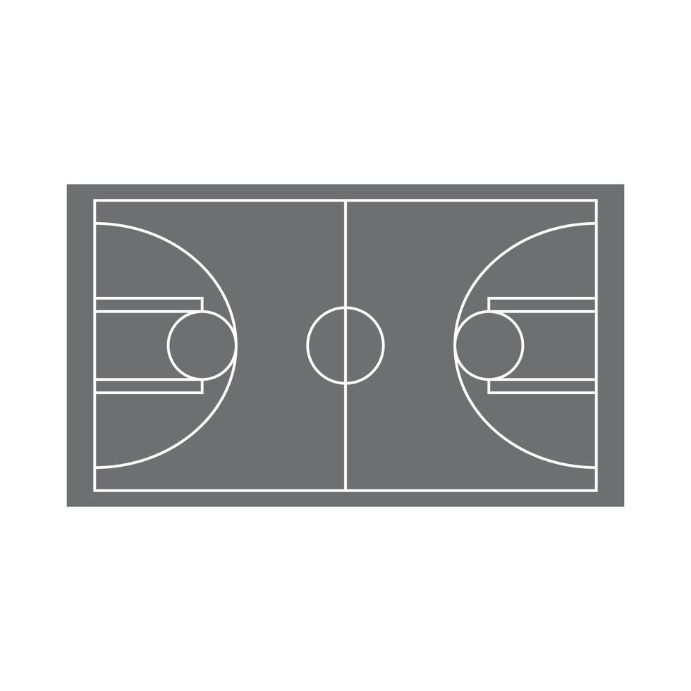 eps10 vecteur gris icône de terrain de basket-ball dans un style moderne et branché simple isolé sur fond blanc