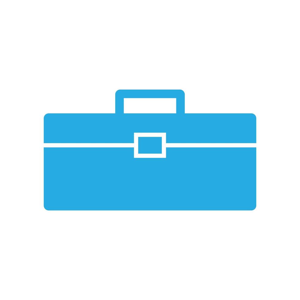 porte-documents vecteur bleu eps10 ou icône solide de boîte à outils dans un style moderne simple et branché isolé sur fond blanc