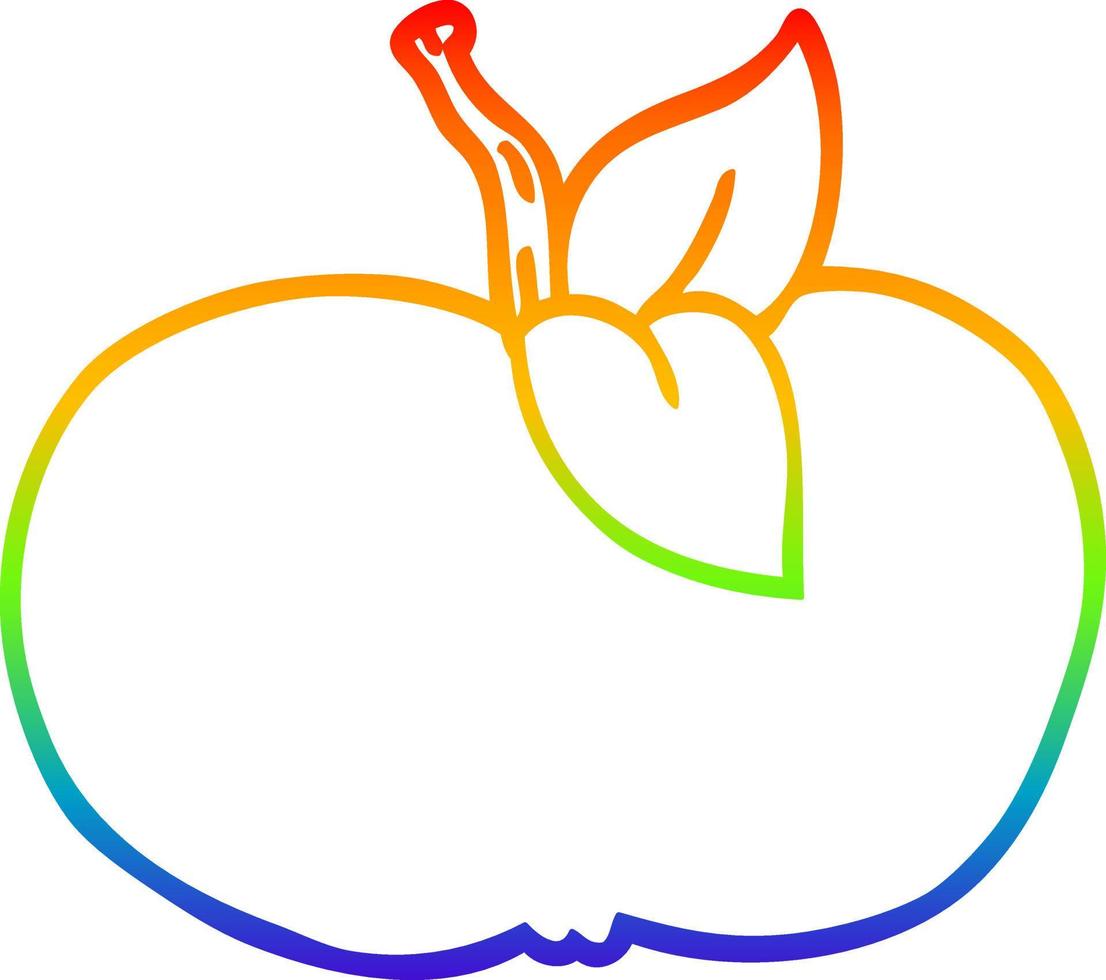 arc en ciel gradient ligne dessin dessin animé pomme juteuse vecteur