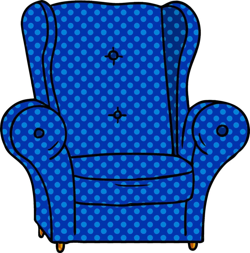 dessin animé doodle d'un vieux fauteuil vecteur