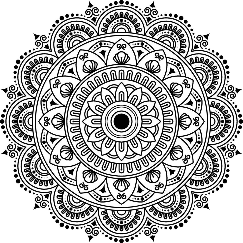 vecteur de mandala géométrique décoratif de luxe gratuit pour mehndi, ornement, tatouage, art, islamique, fleur, floral, dessin