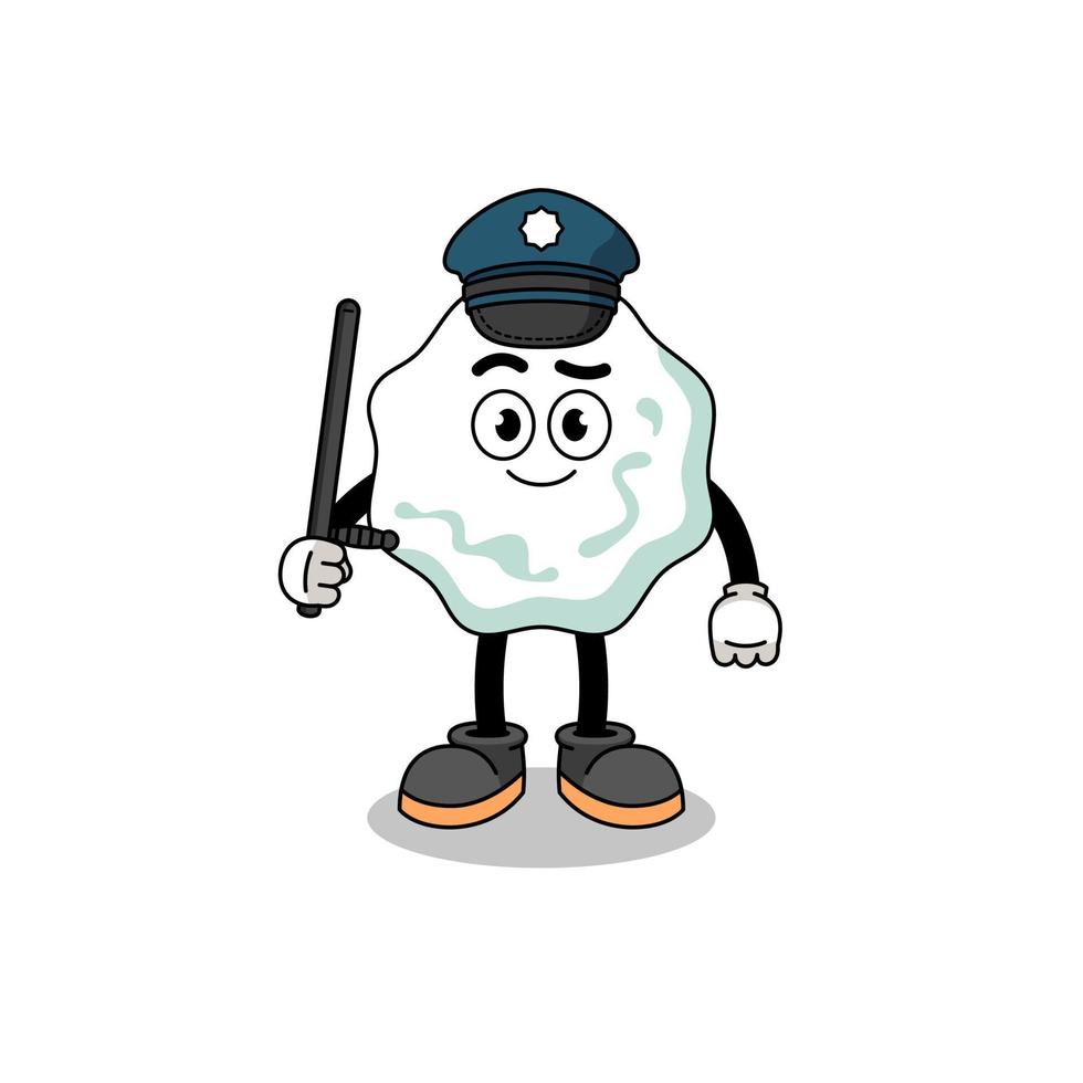 illustration de dessin animé de la police du chewing-gum vecteur