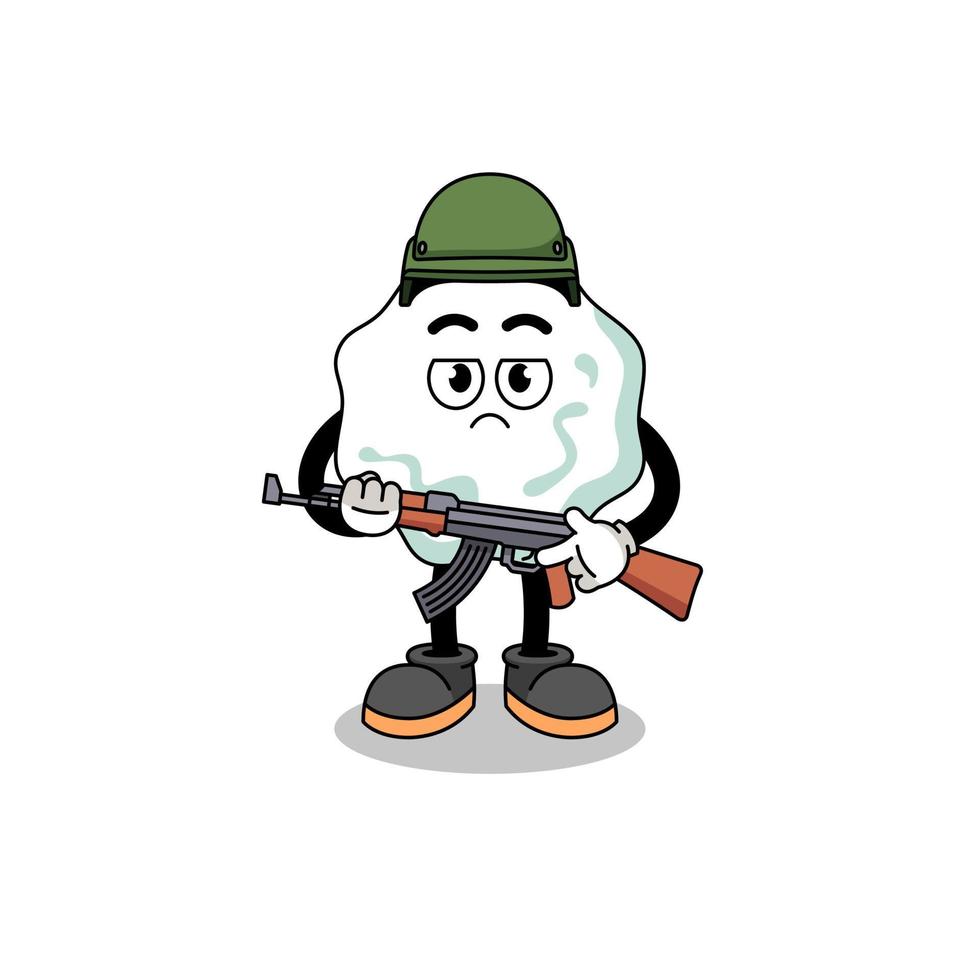 dessin animé de soldat de chewing-gum vecteur