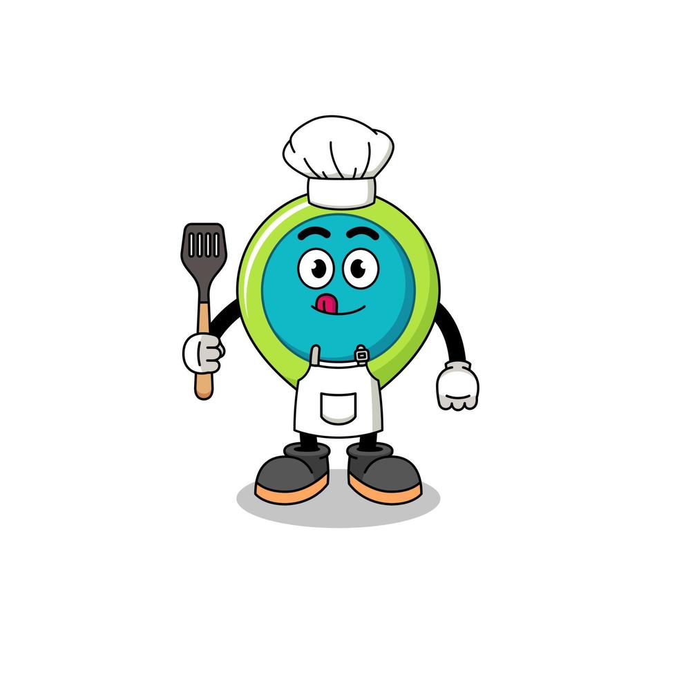 mascotte, illustration, de, emplacement, symbole, chef vecteur