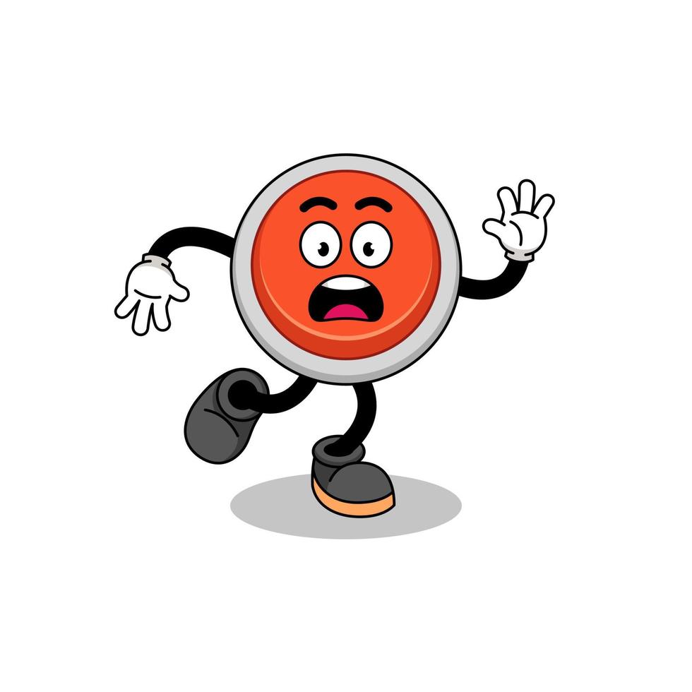 illustration de mascotte de bouton d'urgence glissant vecteur