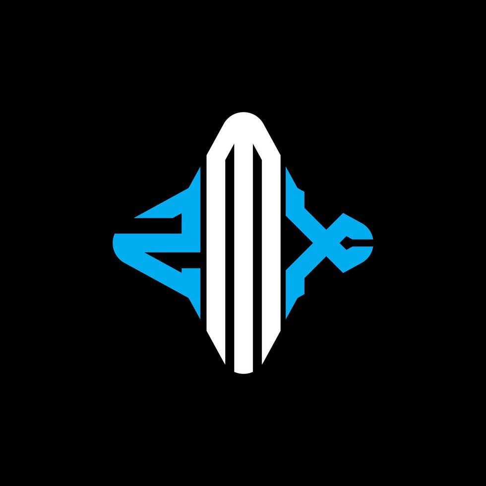 conception créative de logo de lettre zmx avec graphique vectoriel