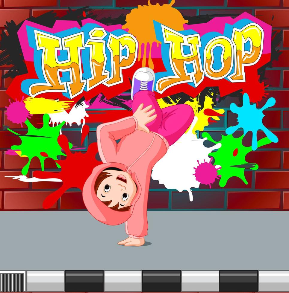 les enfants dansent le hip hop vecteur