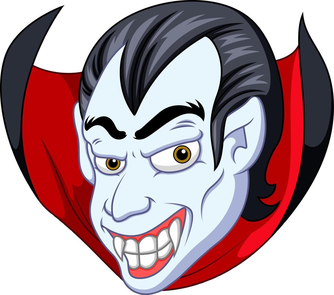 caricature de visage de vampire vecteur