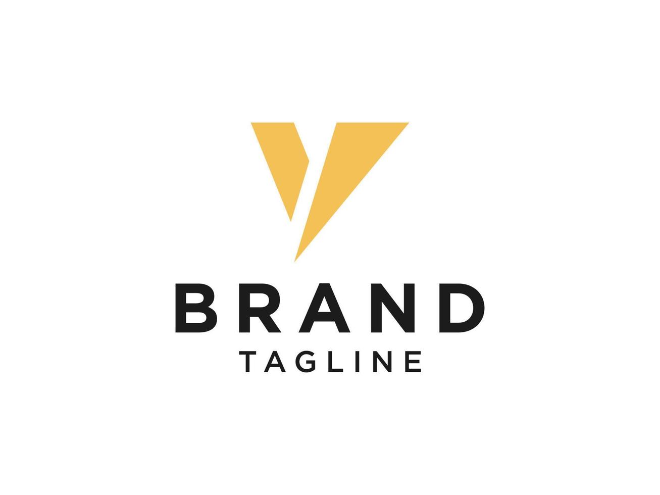 lettre initiale simple y logo. style origami de flèche de forme géométrique jaune isolé sur fond blanc. utilisable pour les logos d'entreprise et de marque. élément de modèle de conception de logo vectoriel plat.