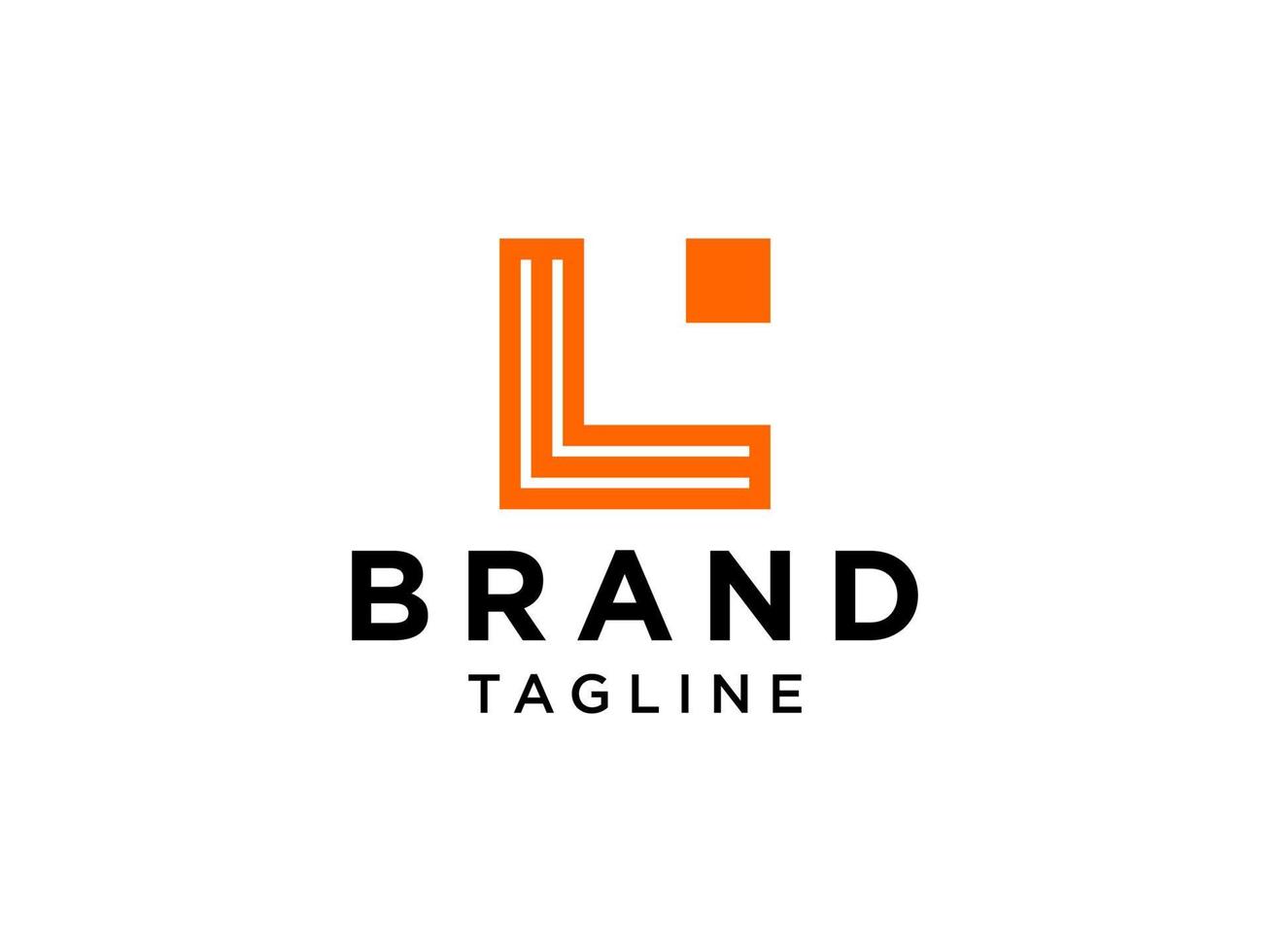 logo abstrait de la lettre initiale l. style linéaire de forme orange lié au symbole de ligne. utilisable pour les logos d'entreprise, de soins de santé, de nature et de ferme. élément de modèle de conception de logo vectoriel plat.