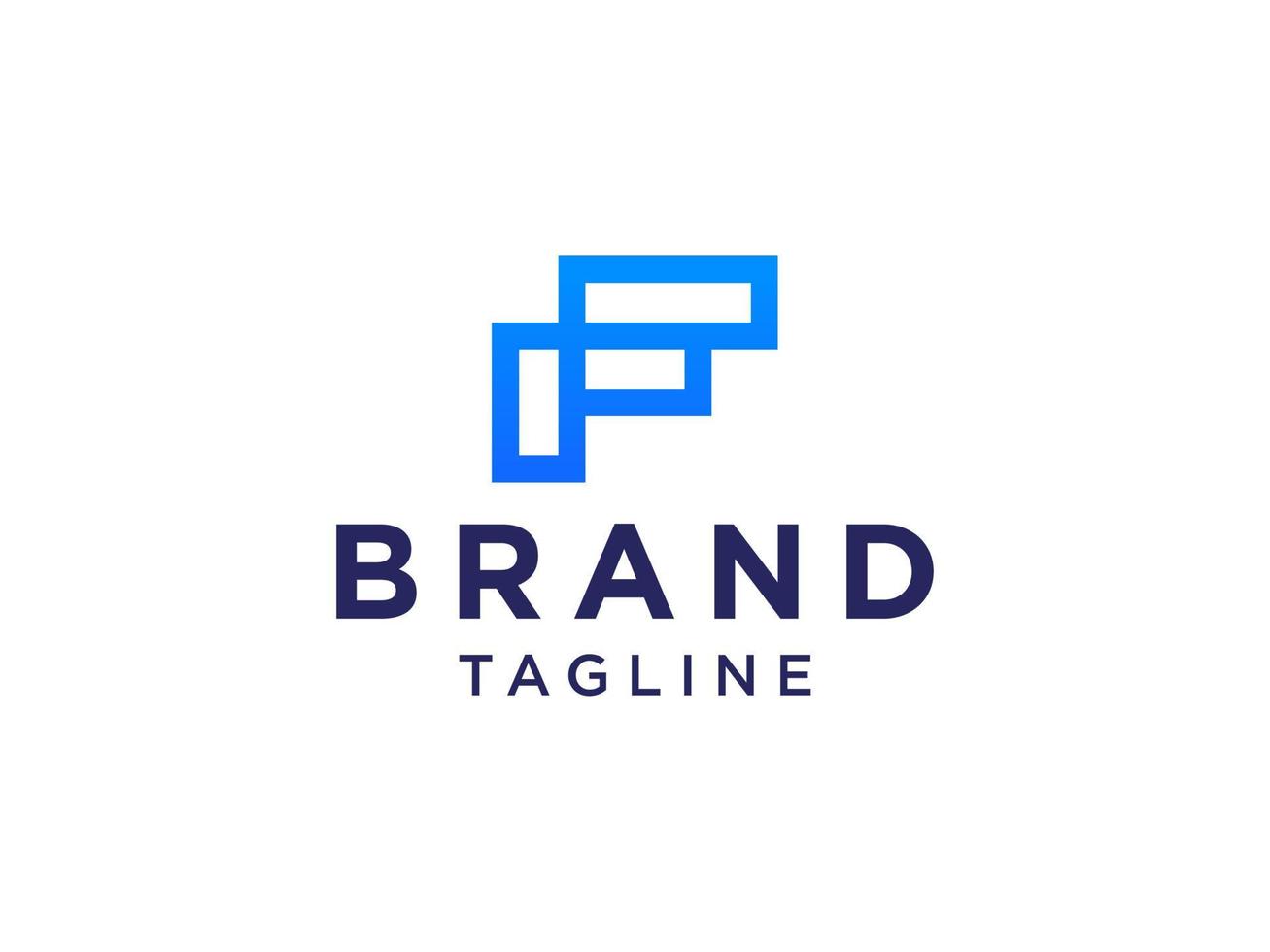 logo moderne de la lettre initiale f. forme géométrique bleue isolée sur fond blanc. utilisable pour les logos d'entreprise et de marque. élément de modèle de conception de logo vectoriel plat.