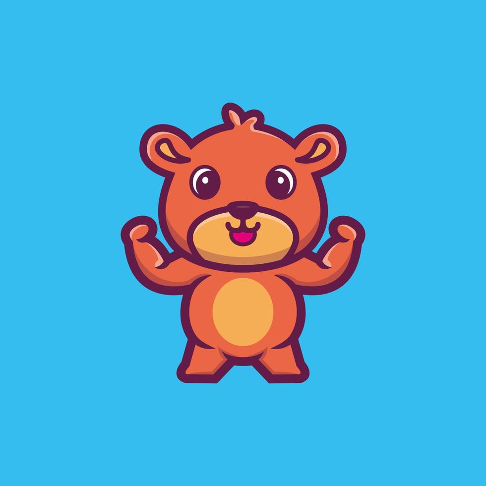 vecteur premium de personnage de dessin animé mignon ours en peluche fort