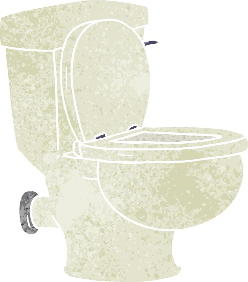 doodle cartoon rétro d'une toilette de salle de bain vecteur