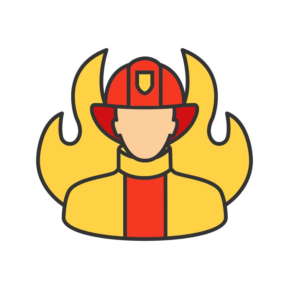 icône de couleur de pompier. pompier. illustration vectorielle isolée vecteur