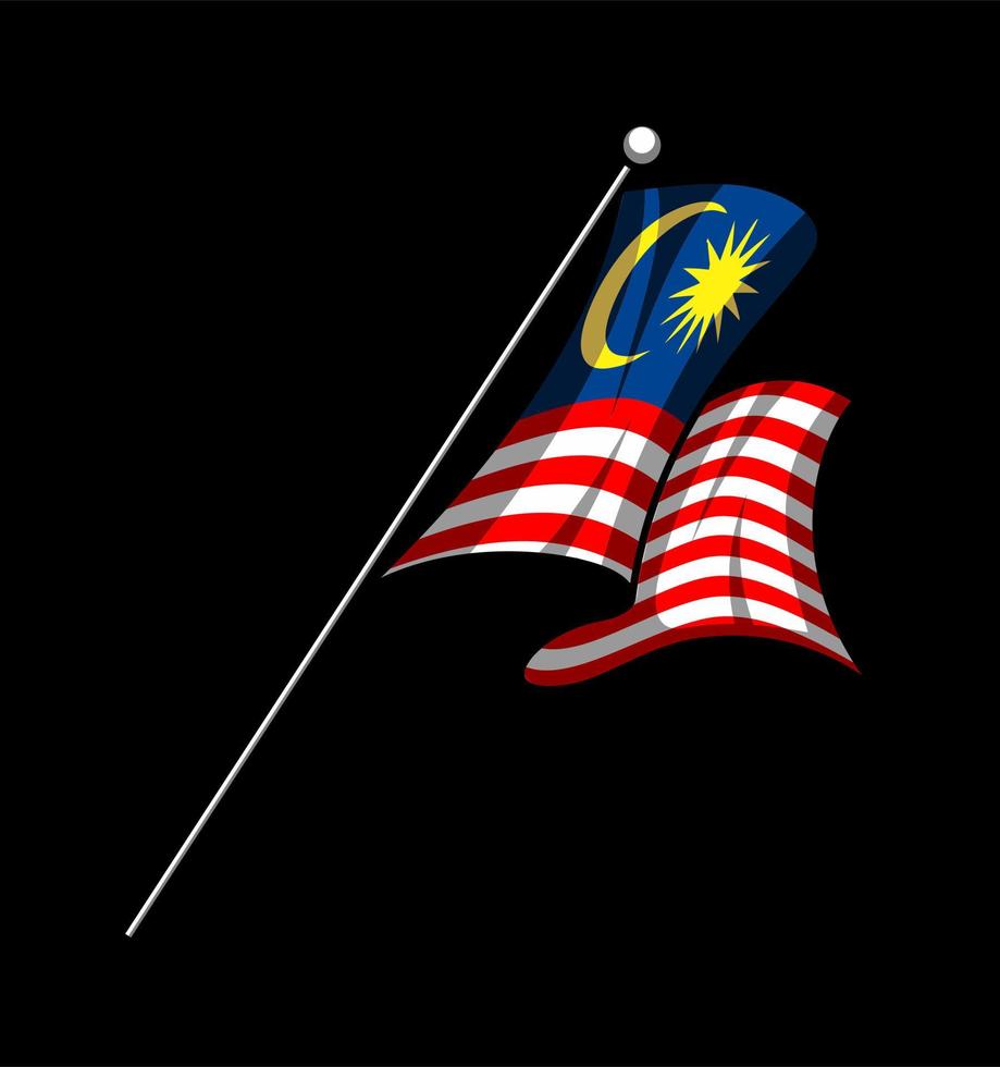 drapeau de dessin animé malaisie vecteur