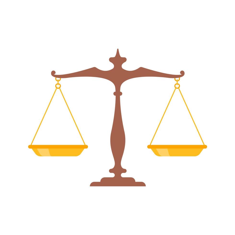 balances anciennes. le concept de justice dans les jugements judiciaires des juges. vecteur