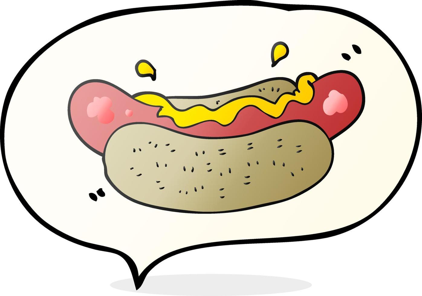 hot-dog de dessin animé de bulle de discours vecteur