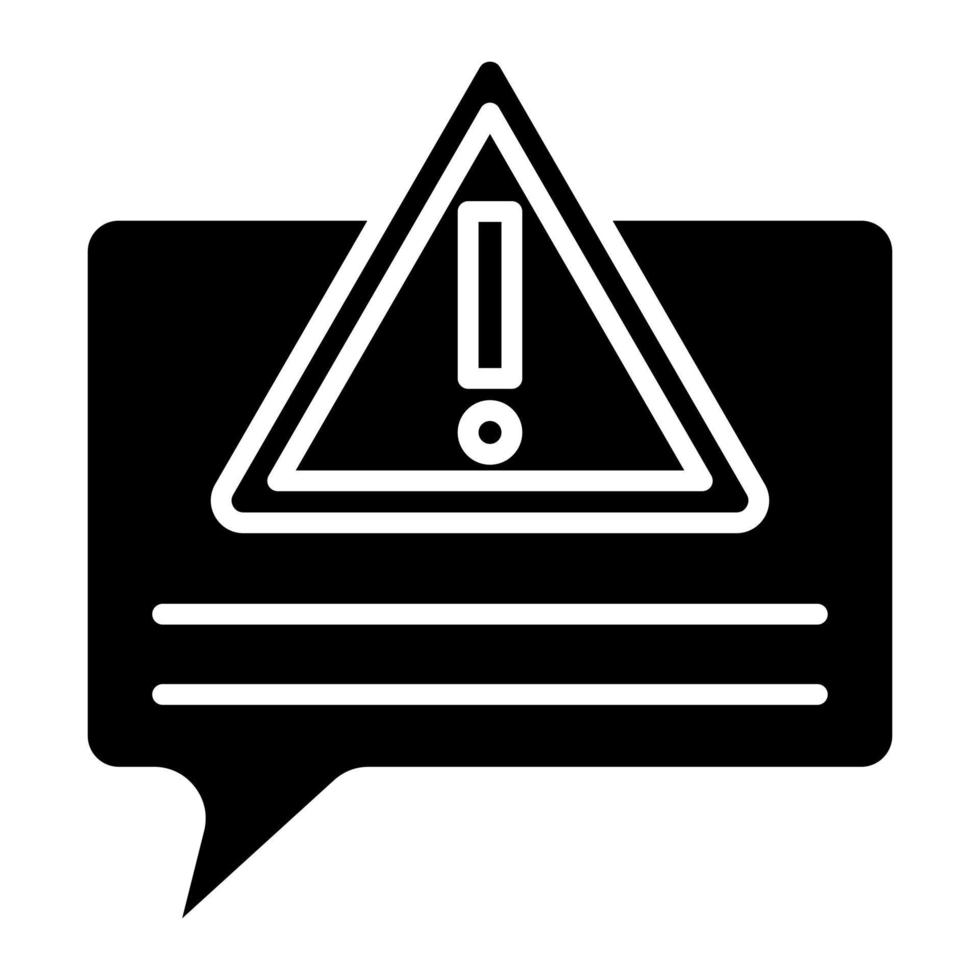 icône de glyphe d'alerte de message vecteur
