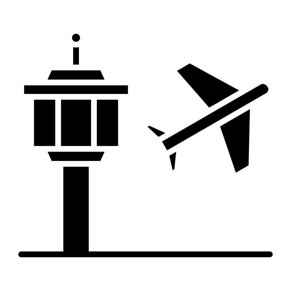 icône de glyphe d'aéroport vecteur