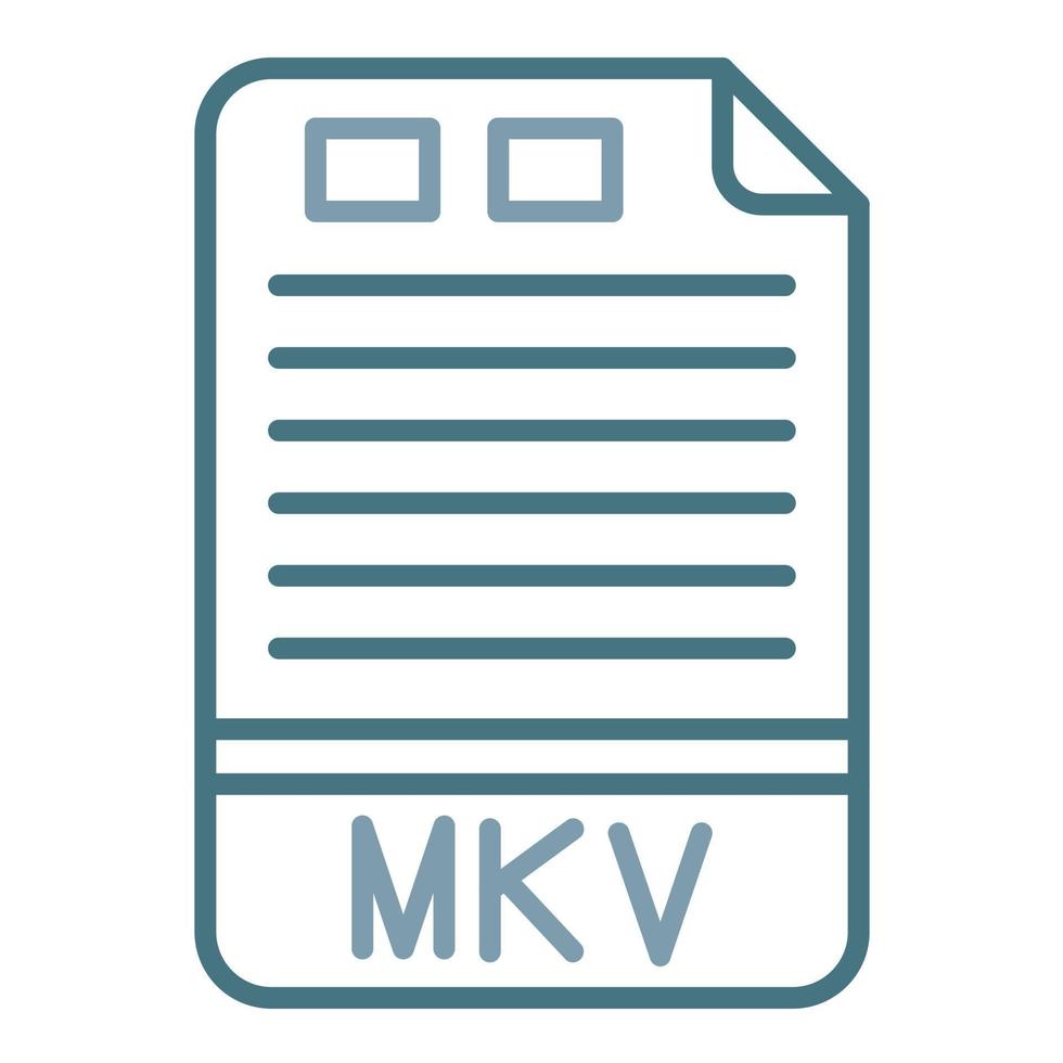 icône deux couleurs de la ligne mkv vecteur
