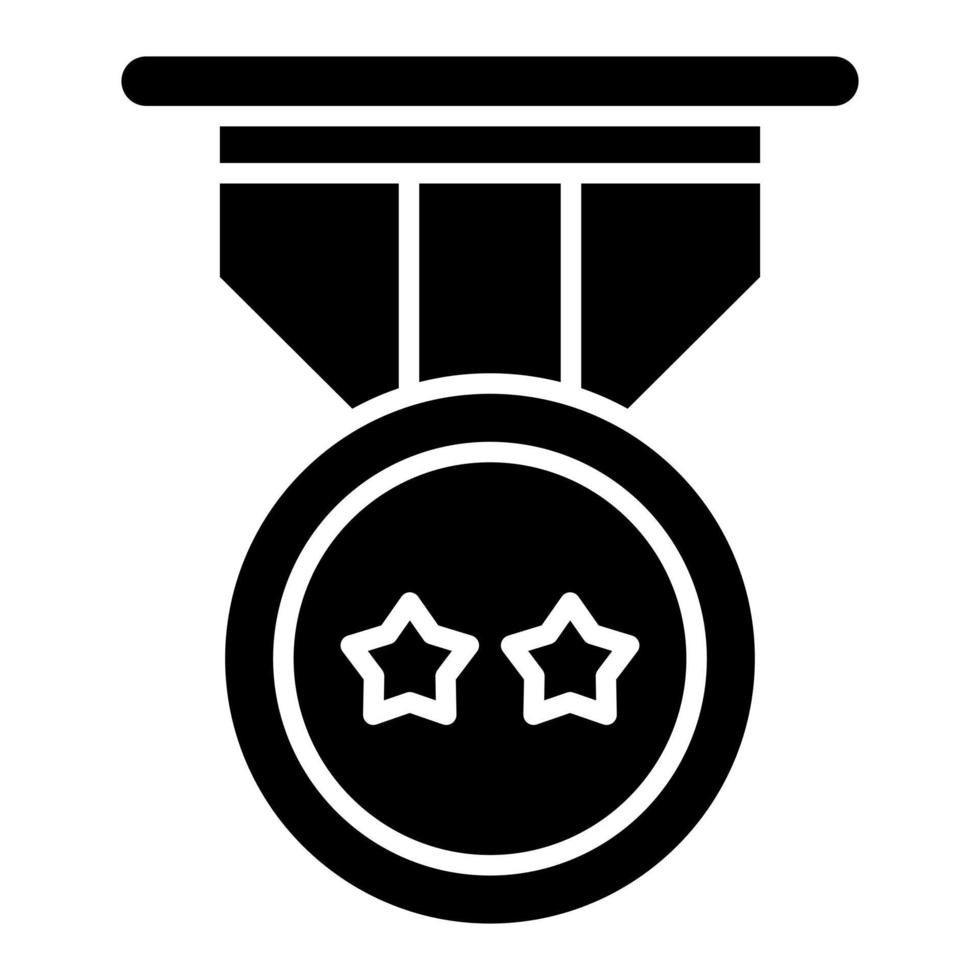 icônes de glyphe de médaille d'argent vecteur