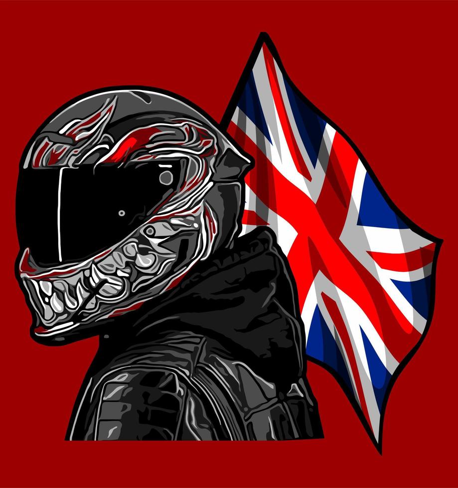 motard et drapeau vecteur