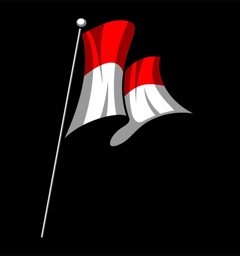 drapeau de dessin animé indonésien vecteur