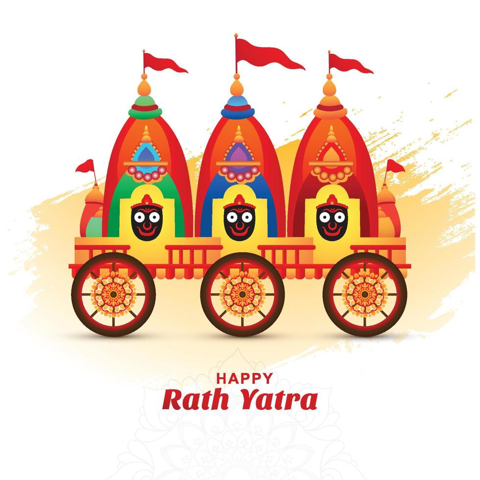 happy rath yatra vacances festival hindou fond vecteur