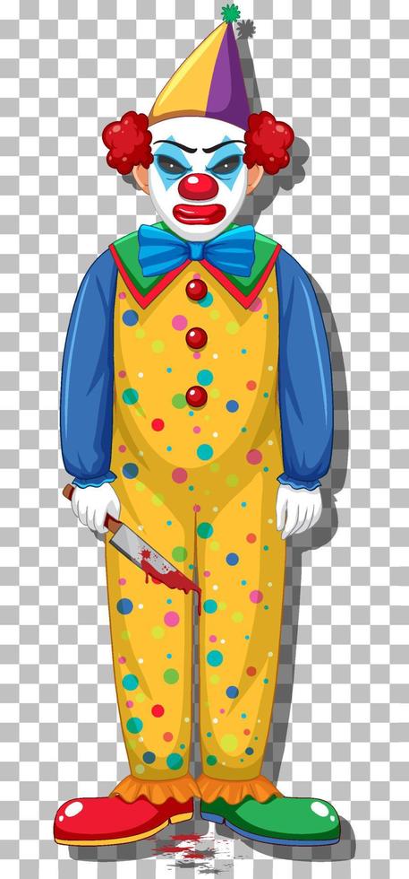 personnage de dessin animé de clown effrayant vecteur