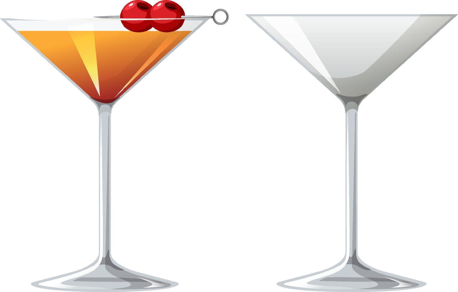 cocktail martinez dans le verre vecteur