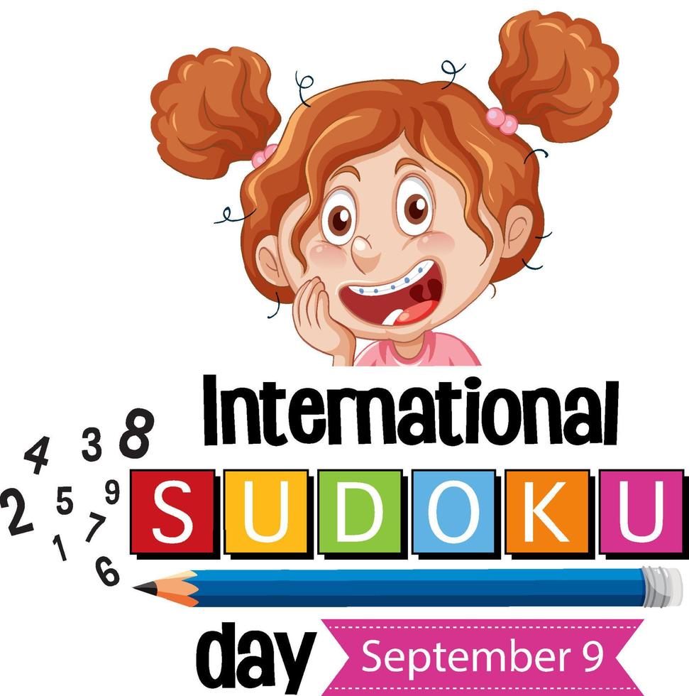 journée internationale du sudoku 9 septembre vecteur