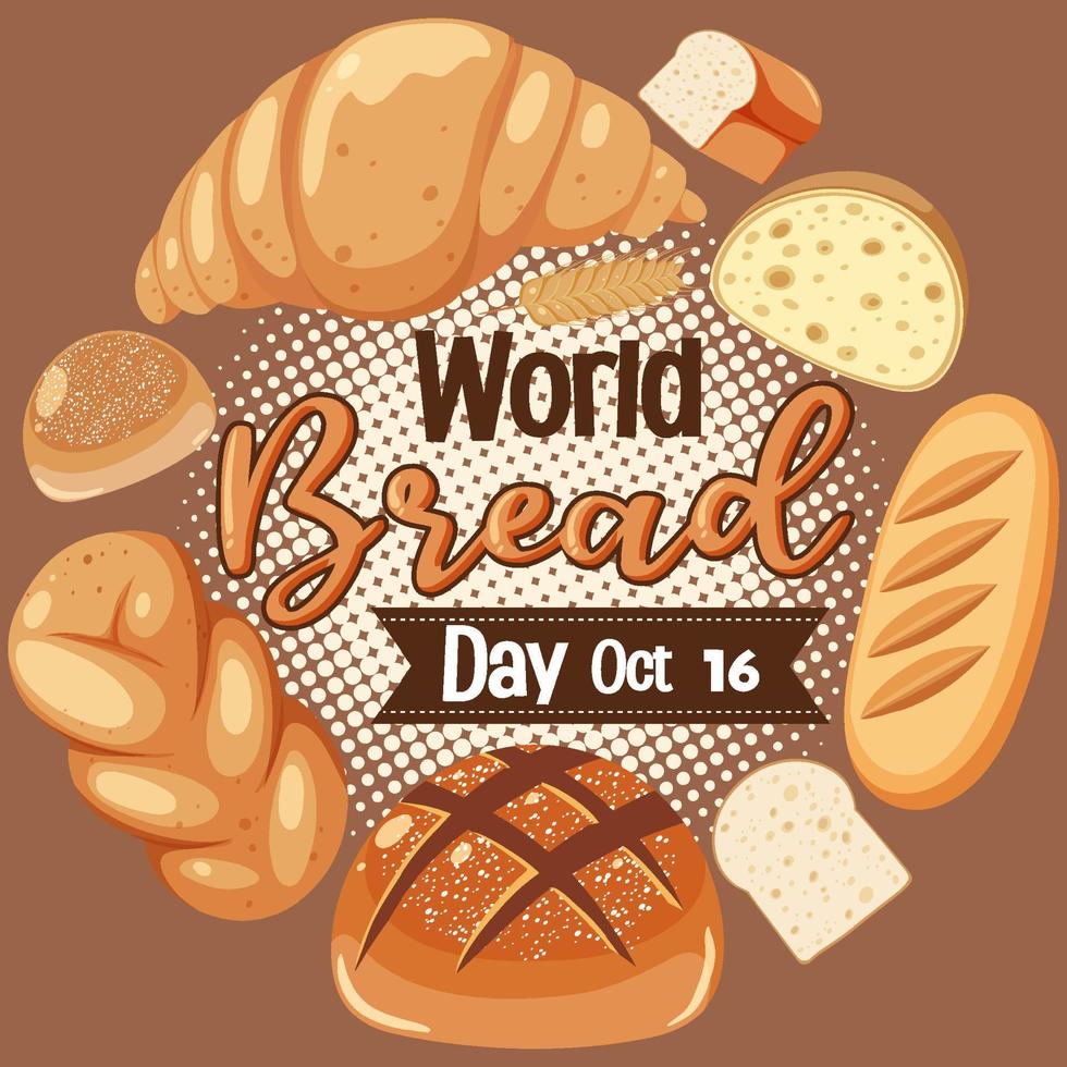 conception d'affiche de la journée mondiale du pain vecteur